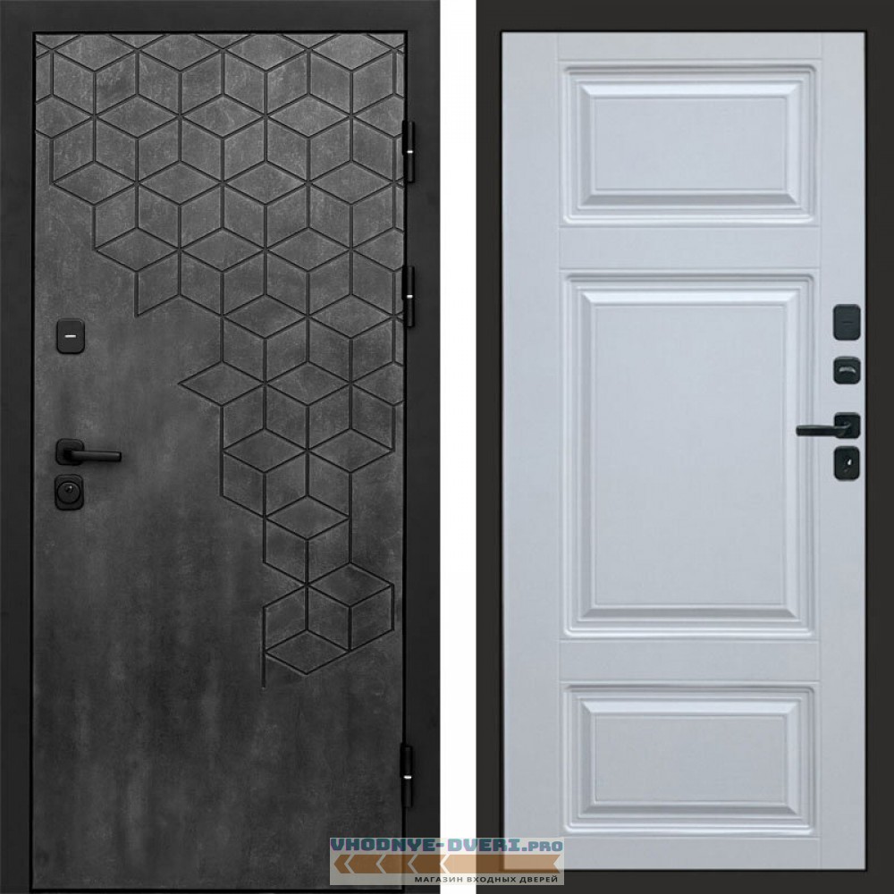 Входная дверь Спейс бетон Лион белый софт