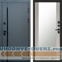 Входная дверь Simple графит Зеркало лиственница