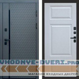 Входная дверь Simple графит Лион белый софт