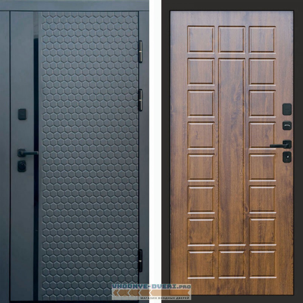 Входная дверь Simple графит Престиж дуб