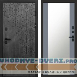 Входная дверь Спейс бетон Зеркало grey софт