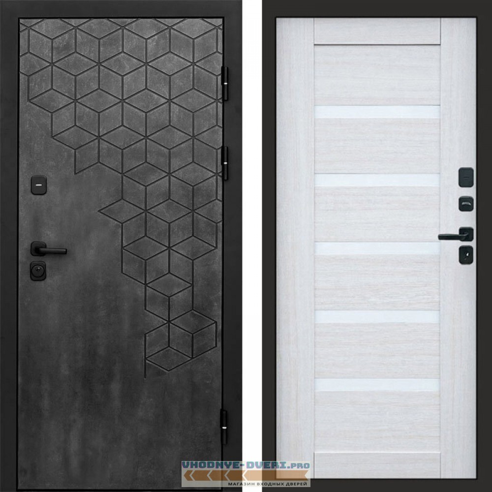 Входная дверь Спейс бетон Царга лиственница