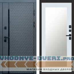 Входная дверь Simple графит Зеркало триумф белый софт