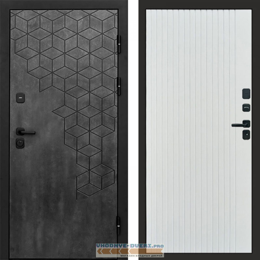 Входная дверь Спейс бетон Flat белый софт