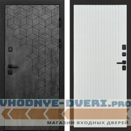 Входная дверь Спейс бетон Flat белый софт