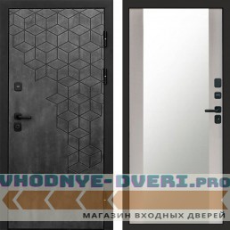 Входная дверь Спейс бетон Зеркало лиственница