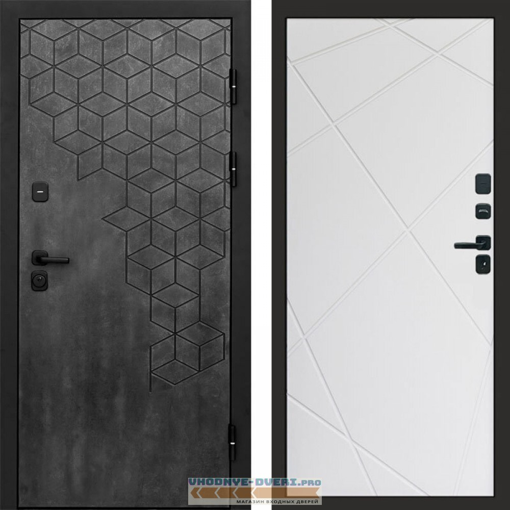 Входная дверь Спейс бетон Лучи белый