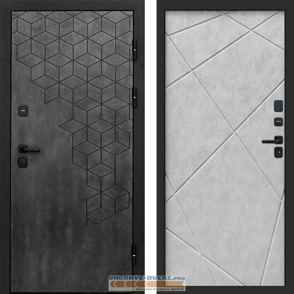 Входная дверь Спейс бетон Лучи бетон светлый