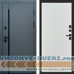 Входная дверь Simple графит Flat белый софт
