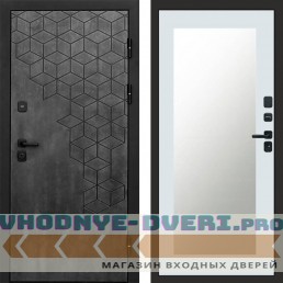 Входная дверь Спейс бетон Зеркало триумф белый софт