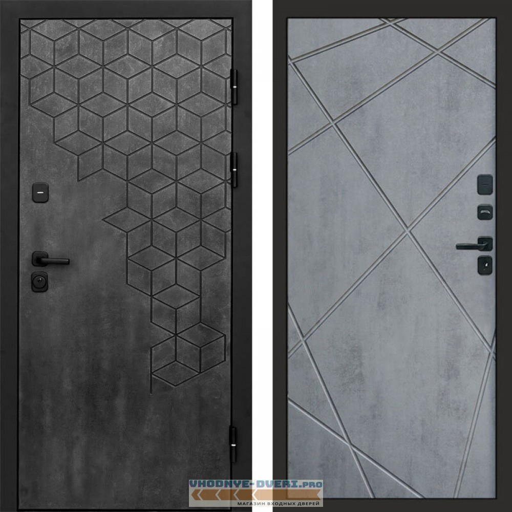 Входная дверь Спейс бетон Лучи бетон темный