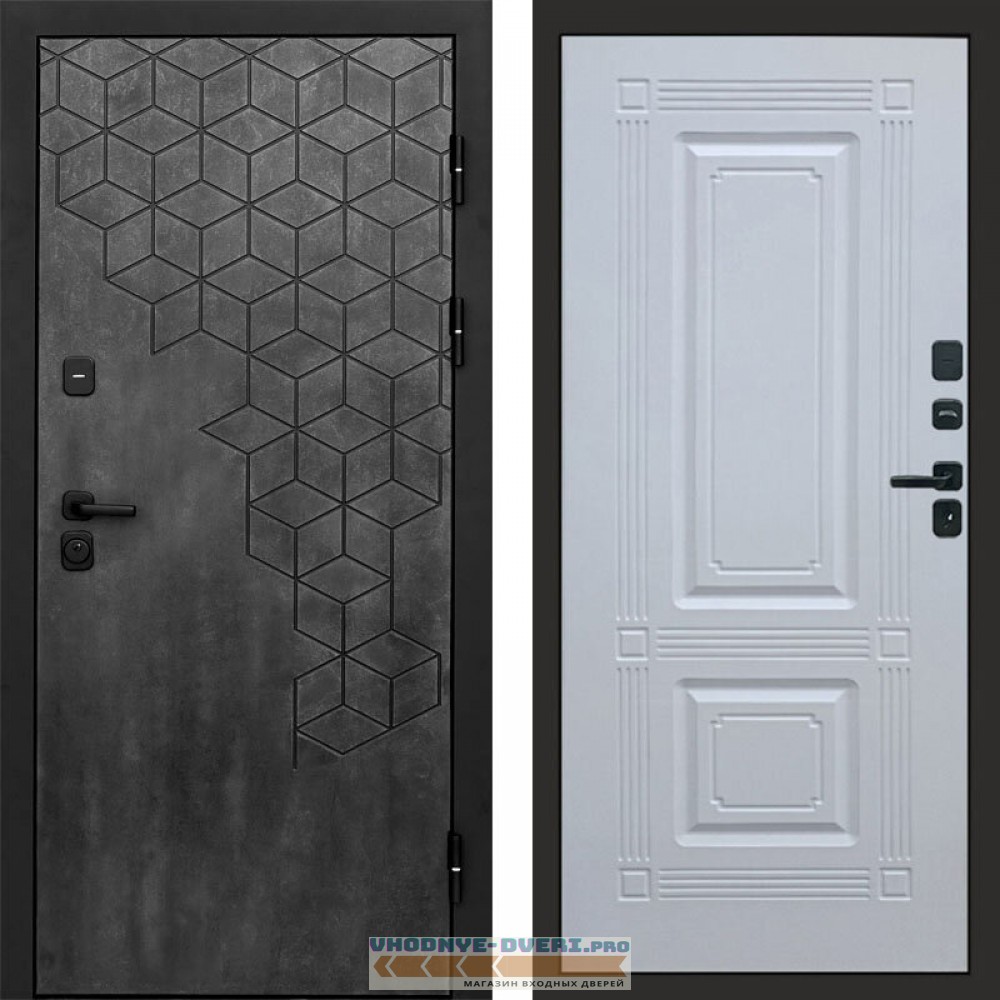 Входная дверь Спейс бетон Мадрид белый софт