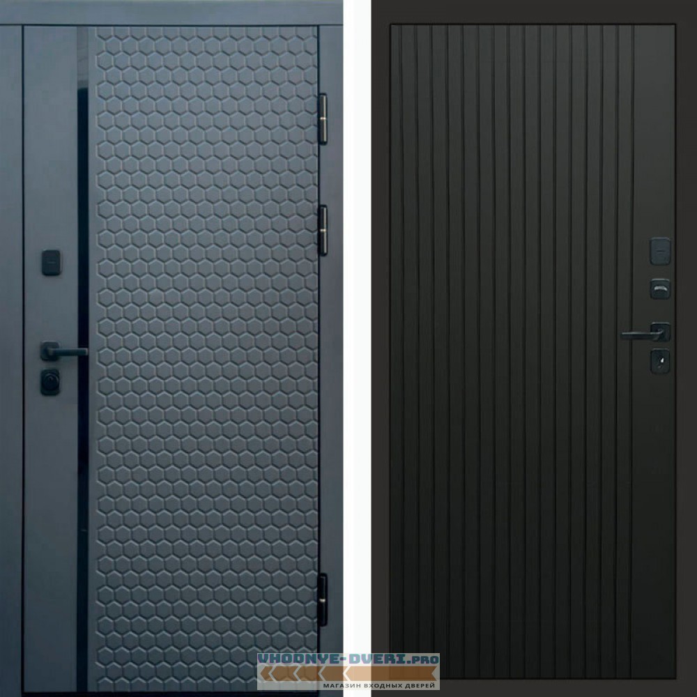 Входная дверь Simple графит Flat черный кварц