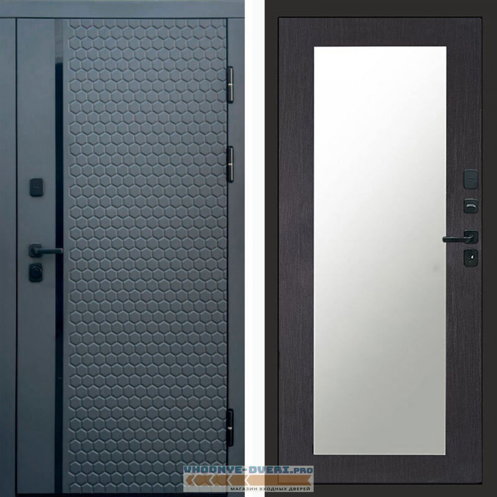 Входная дверь Simple графит Зеркало триумф венге