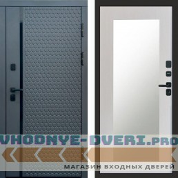 Входная дверь Simple графит Зеркало триумф лиственница