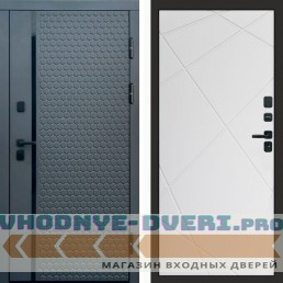 Входная дверь Simple графит Лучи белый