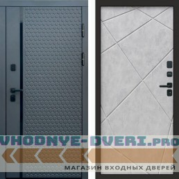 Входная дверь Simple графит Лучи бетон светлый