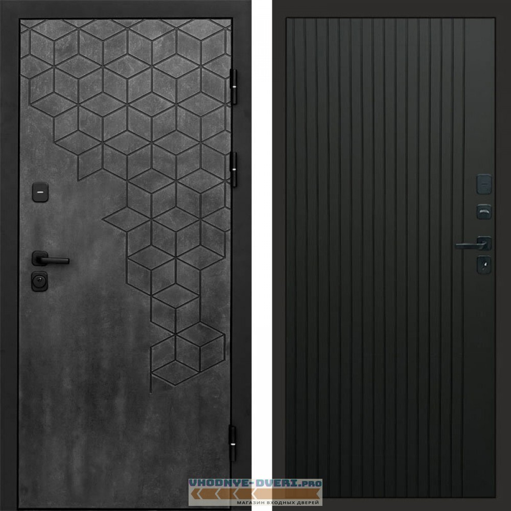 Входная дверь Спейс бетон Flat черный кварц