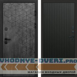 Входная дверь Спейс бетон Flat черный кварц