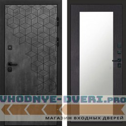 Входная дверь Спейс бетон Зеркало триумф венге