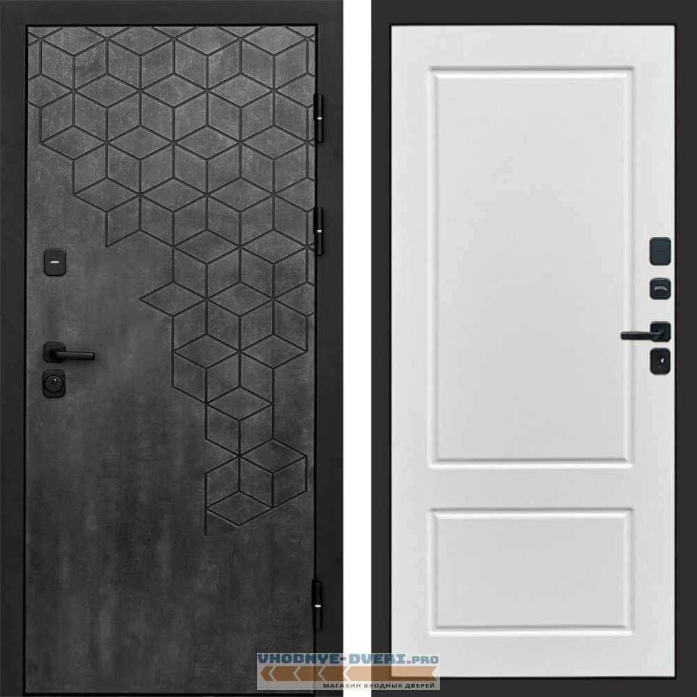 Входная дверь Спейс бетон Марсель белый софт