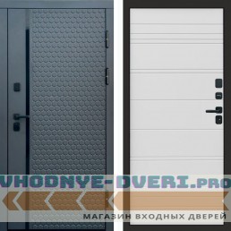 Входная дверь Simple графит White line