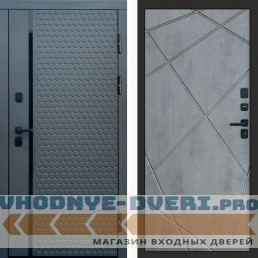 Входная дверь Simple графит Лучи бетон темный