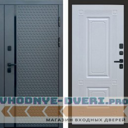 Входная дверь Simple графит Мадрид белый софт