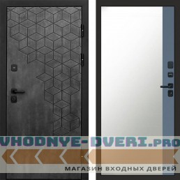 Входная дверь Спейс бетон Зеркало фацет grey софт