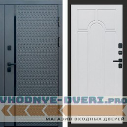 Входная дверь Simple графит Арка белое дерево