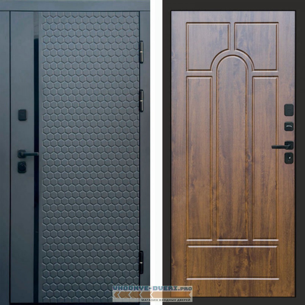 Входная дверь Simple графит Арка дуб