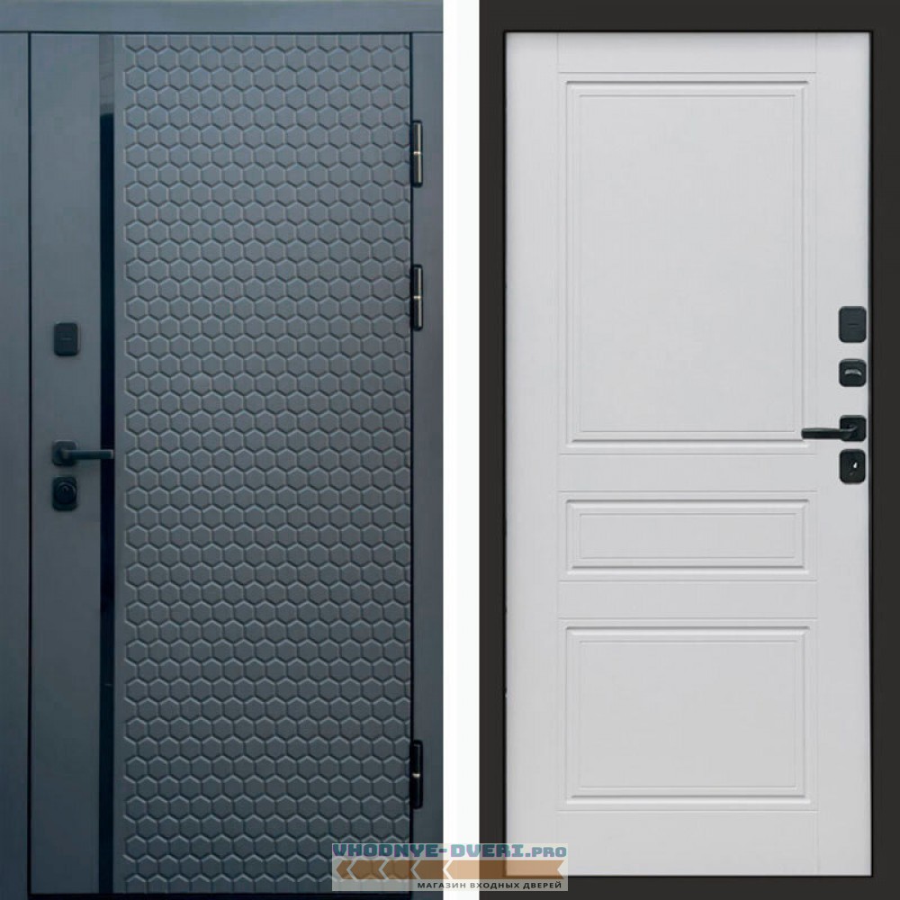 Входная дверь Simple графит Классика белый матовый