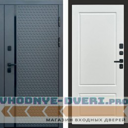 Входная дверь Simple графит Марсель белый софт