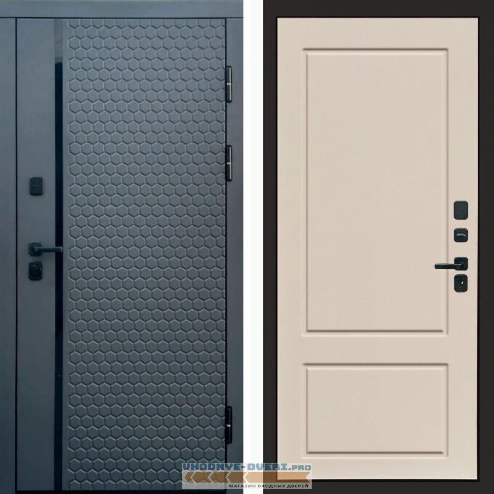 Входная дверь Simple графит Марсель слоновая кость