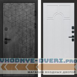 Входная дверь Спейс бетон Арка белое дерево