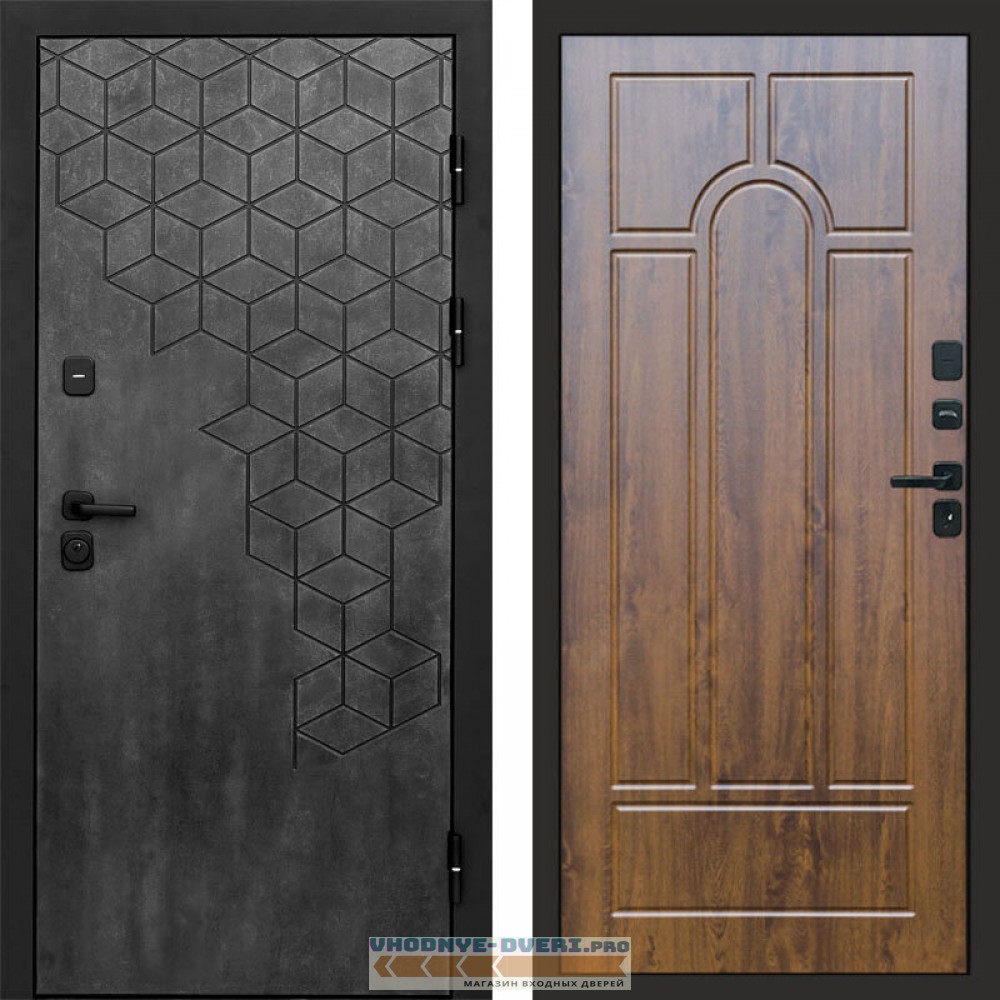 Входная дверь Спейс бетон Арка дуб