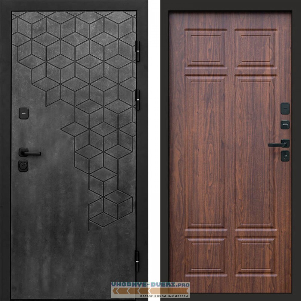 Входная дверь Спейс бетон Орех премиум