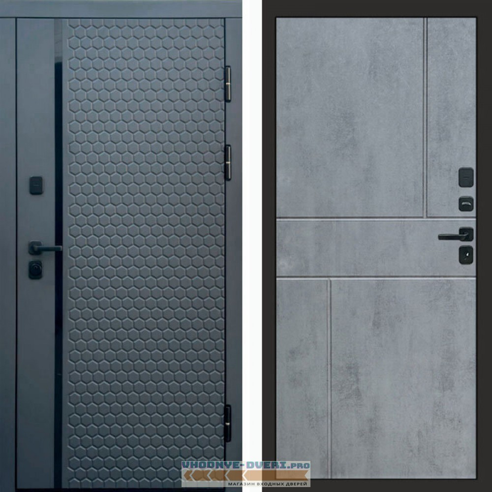 Входная дверь Simple графит Горизонт бетон темный
