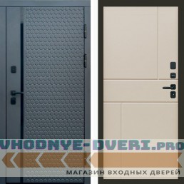 Входная дверь Simple графит Горизонт слоновая кость