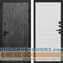 Входная дверь Спейс бетон Классика белое дерево