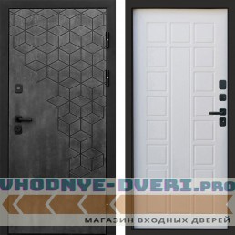 Входная дверь Спейс бетон Престиж белое дерево