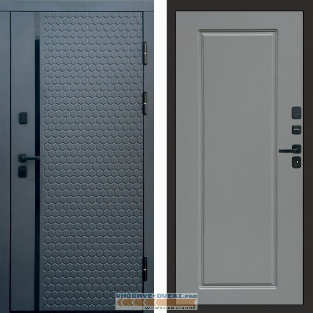 Входная дверь Simple графит Гранд grey софт