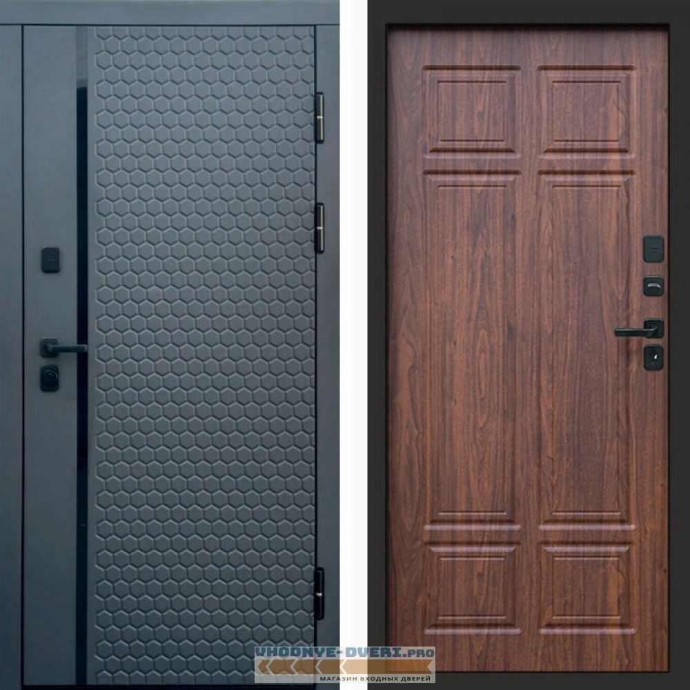 Входная дверь Simple графит Орех премиум
