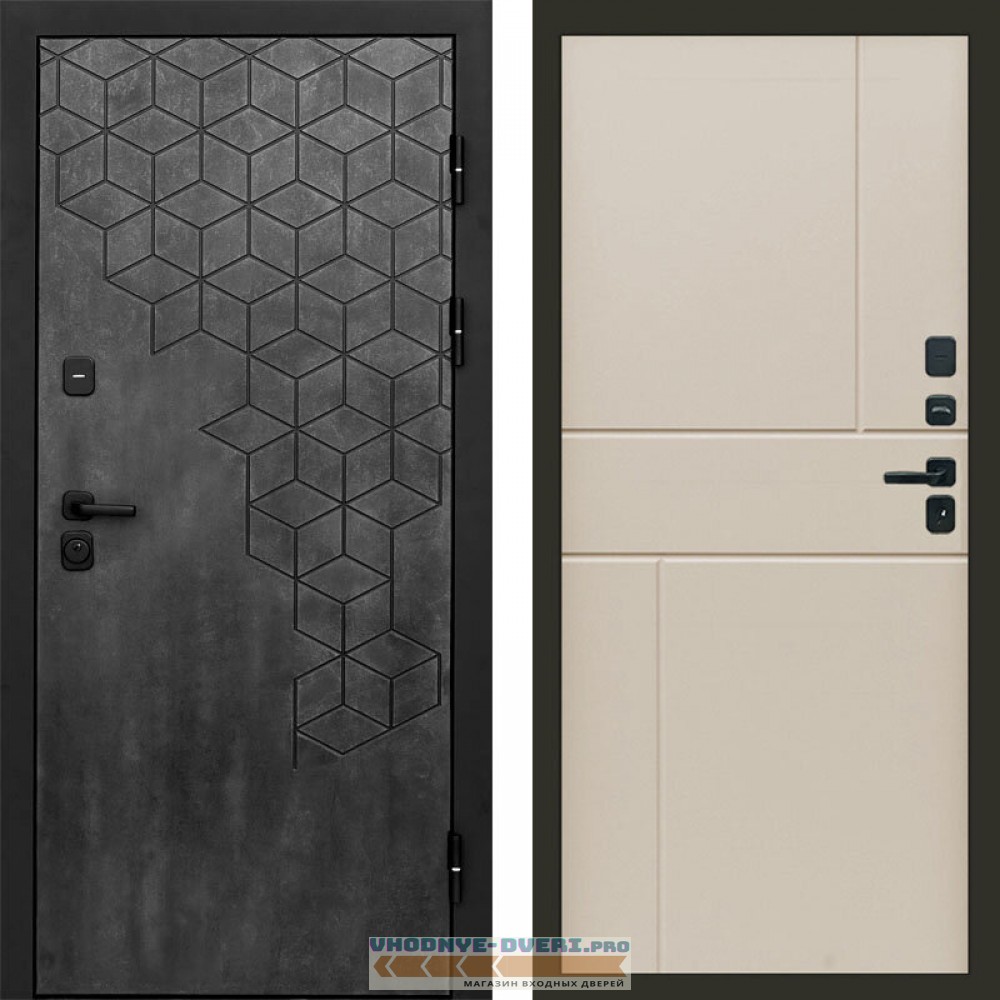 Входная дверь Спейс бетон Горизонт слоновая кость