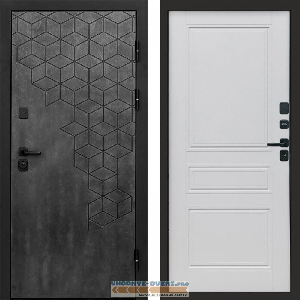 Входная дверь Спейс бетон Классика белый матовый