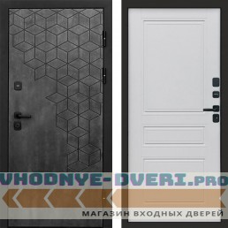 Входная дверь Спейс бетон Классика белый матовый