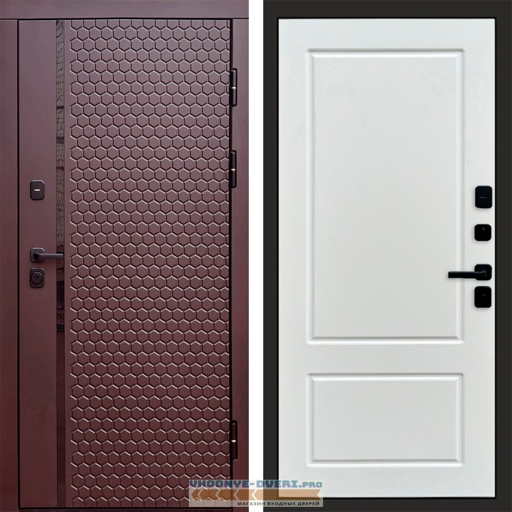 Дверь входная Termo Door Simple шоколад Марсель Белый софт