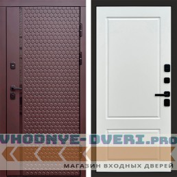 Дверь входная Termo Door Simple шоколад Марсель Белый софт