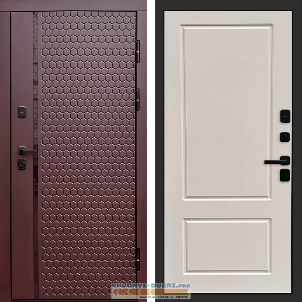 Дверь входная Termo Door Simple шоколад Марсель Слоновая кость
