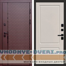 Дверь входная Termo Door Simple шоколад Марсель Слоновая кость